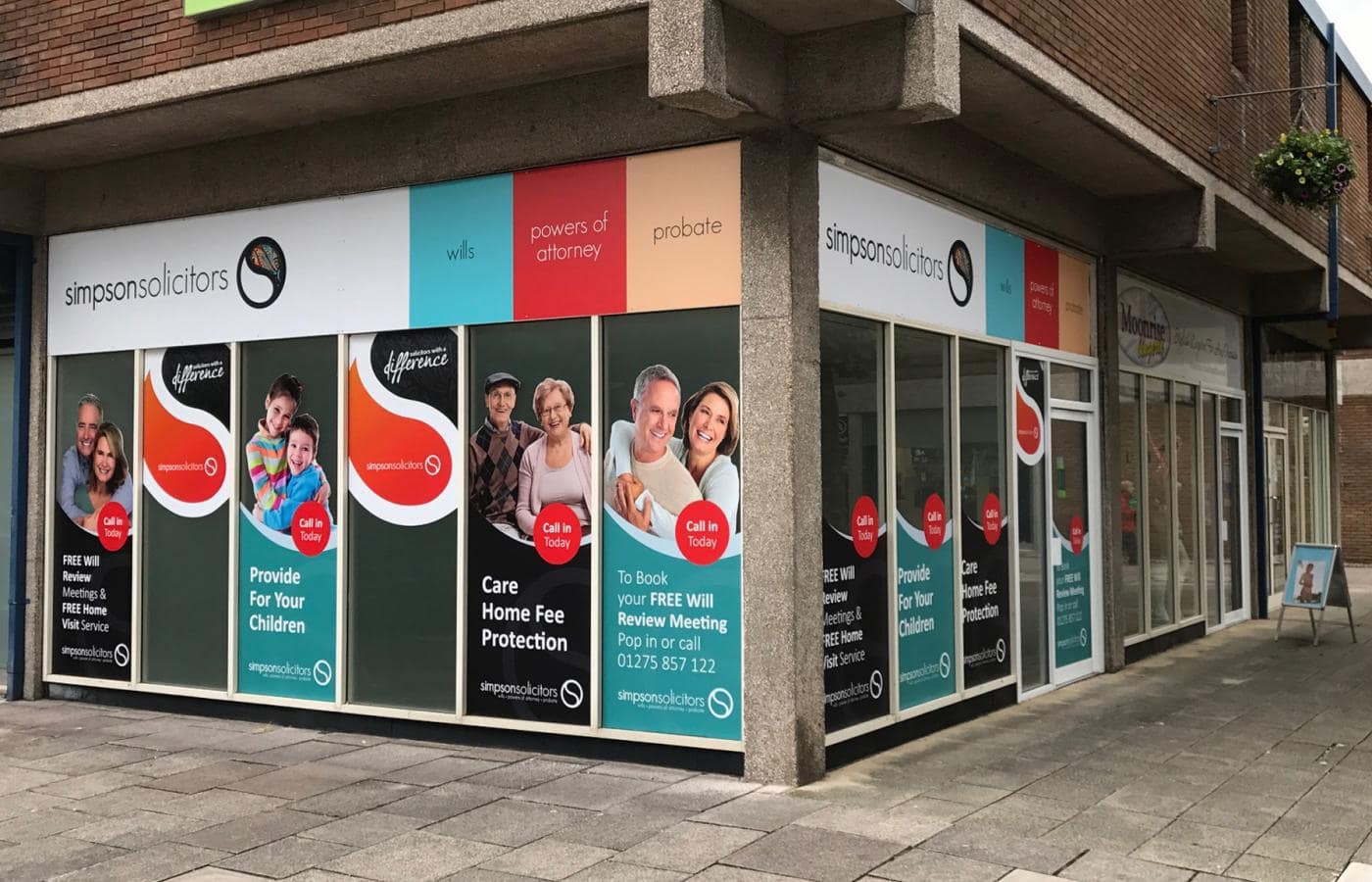 Simpson Solicitors - Shop Signage, Vinyl Window Stickers, Creative Design