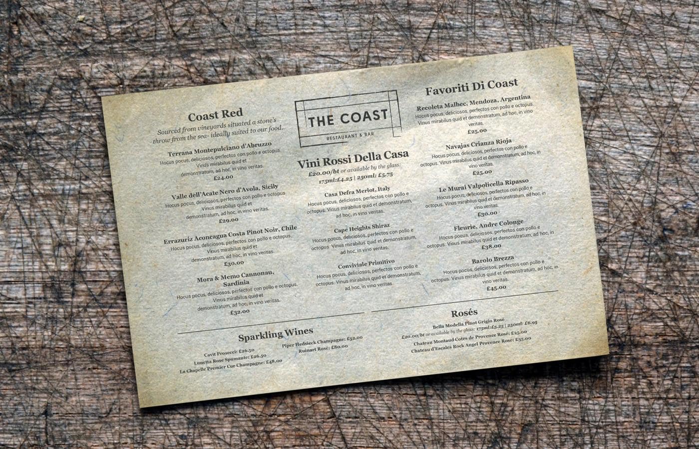 Define Food and Wine | Menus, Graphic Design, Print Services