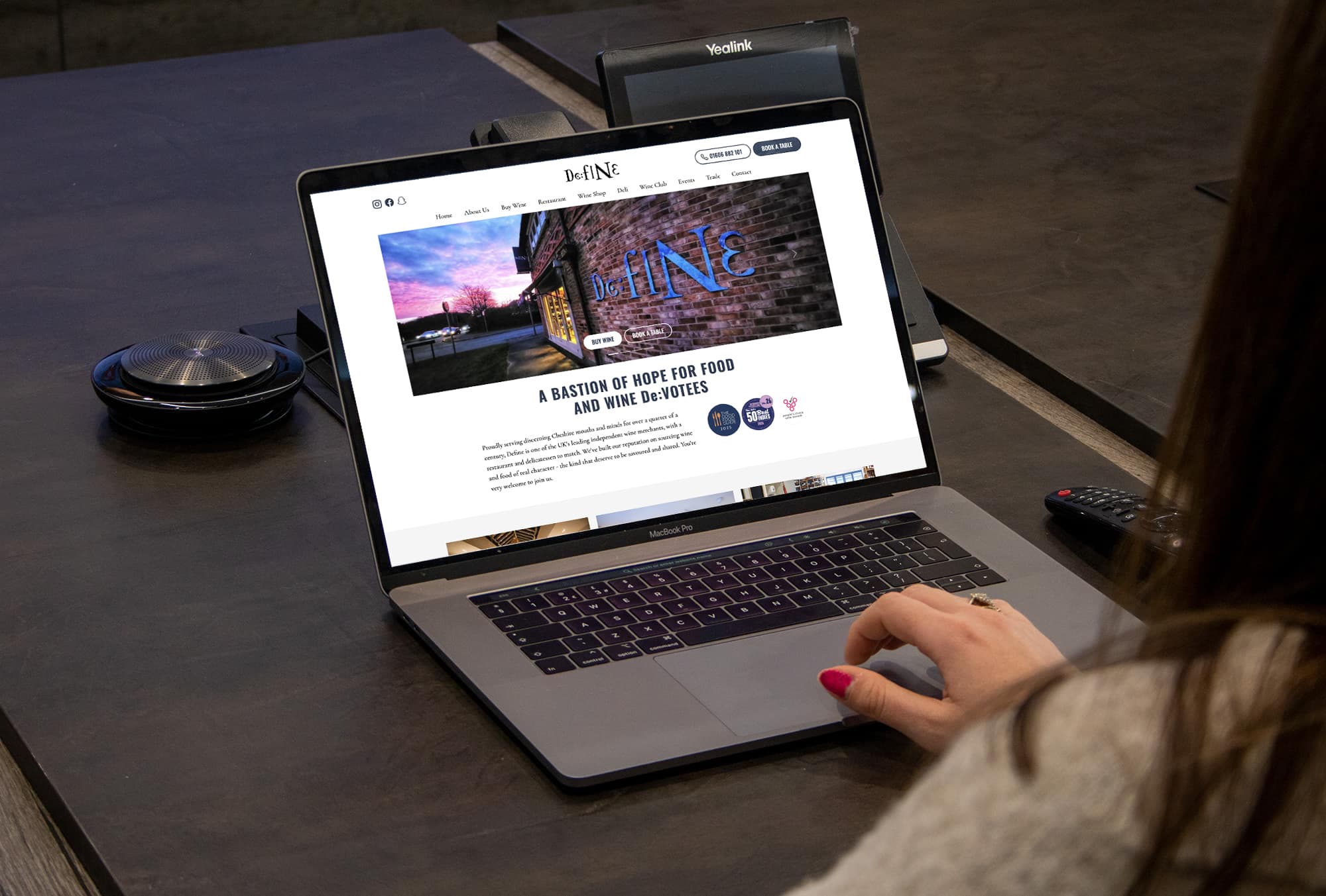 Define Food and Wine | eCommerce website, responsive web design