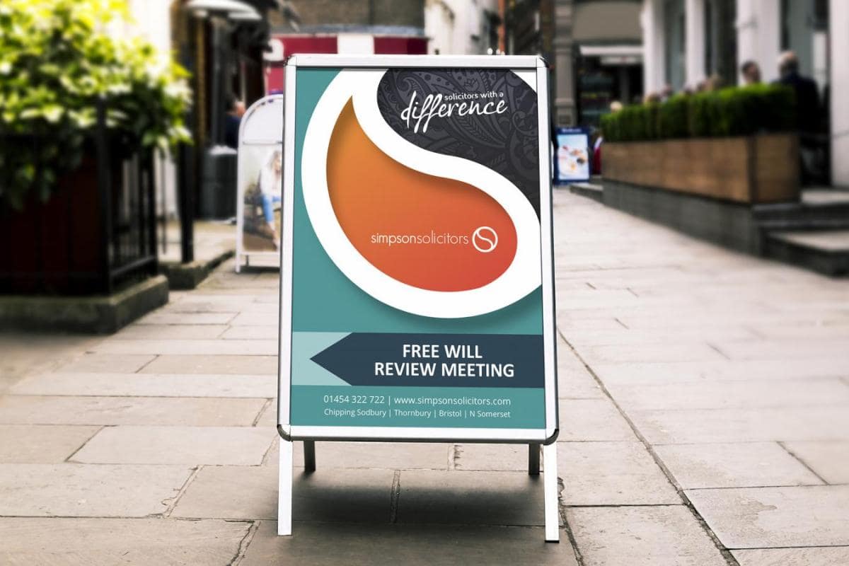 Simpson Solicitors - A Boards, Graphic Design, Print Simpson Solicitors - A Boards, Graphic Design, Print