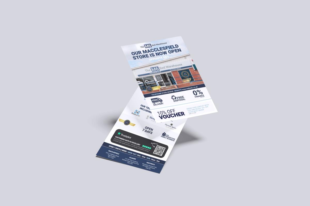 The M6 Bed Warehouse | Promotional Material, Printed Beer Mats, Marketing